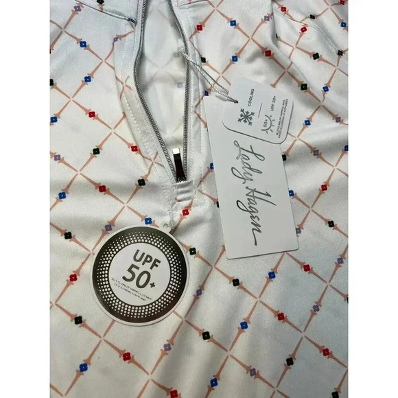 NWT Lady Hagen Women's White Geo UV Long Sleeve 1/4 Zip - Picture 3 of 8